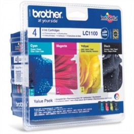 (4) C.t.BROTHER KCMY DCP385 DCP585 MFC490 MFC790 795 990 J615 J715 5490 5890 (kit 4 colores) LC-1100